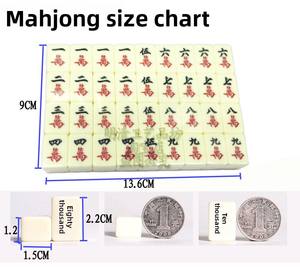 Jeu de tuiles de mahjong de style antique, 144 pièces, fait main, motif Dragon Phénix, instructions en anglais, <span class=keywords><strong>mini</strong></span> kit, intérieur en bois, boîte en cuir - Product Image 6