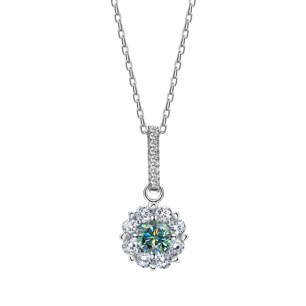 Moissanite bleu vert 0,5 ct + certificat GRA-YN-0020-MS
