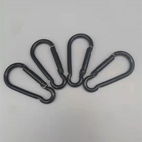 Mousqueton en alliage d'aluminium noir mat en forme de gourde HT No 6 pour extérieur, fixation rapide pour tente et sac à dos