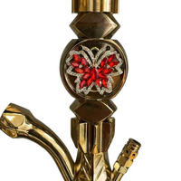 Ensemble complet : Chicha classique ornée de strass « Papillon et Couronne Arc-en-ciel»