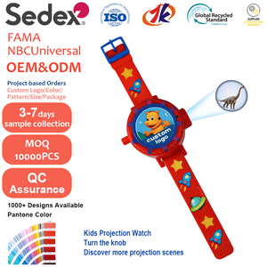 Montre projecteur personnalisée pour enfants avec design à bouton rotatif, projections de films couleur et logo – Cadeaux promotionnels pour enfants - Product Image 1