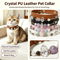 Collier pour animaux de compagnie, collier pour chat en cuir PU, collier décoratif à perles de cristal, personnalisable pour chats, petits chiens, cadeau d'Halloween