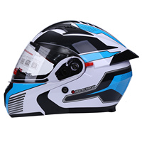 Casque de moto DOT FMVSS 218 rabattable avec visière intérieure