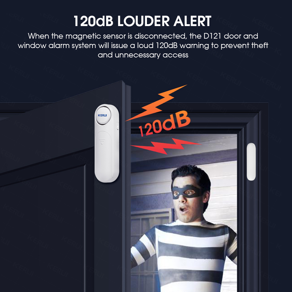 KERUI Wireless Door Windows Sensor Alarm 300ft 120dB Anti-Theft Smart Remote Control for Kids Cabinet Safety Home Security · image 3
