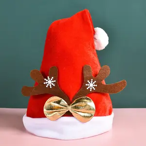 圣诞帽热卖卡通鹿儿童帽25 * 30厘米无纺布装饰圣诞帽礼品