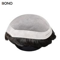 BH11 5*7\" Perruque en cheveux humains naturels et durables 100% pour hommes, base fine en mono avec toupet NPU
