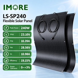 Panneau solaire flexible 240W pour bateau, yacht, camping-car et caravane, module monocristallin léger et pliable avec connexion MC4 - Product Image 1