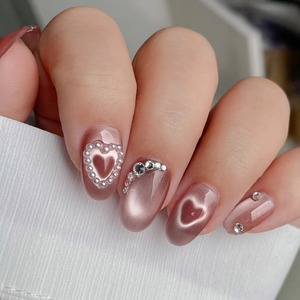 Ensemble de 4 aimants professionnels pour nail art, en acier inoxydable, effet œil de chat, aimant puissant en forme de cœur, effet de polissage - Product Image 4