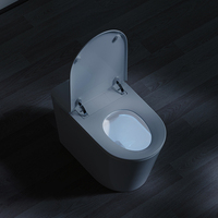 S022 WC intelligent électrique moderne allongé avec commande par application, siège chauffant, bidet automatique, siphon en S, siphon en P, en céramique, blanc