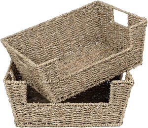 Nueva cesta de almacenamiento de algas marinas tejida a mano 2025 con organizador de cesta de marco de alambre de hierro - Product Image 2