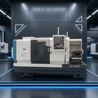 Tour CNC horizontal haute rigidité CK6152E avec rail rigide de 440 mm, support d'outil stationnaire, commande GSK, banc plat pour tournage intensif en usine