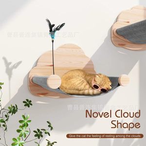 Estructura de Madera para Gatos, Montada en la Pared, con Cuerda de Sisal, Escaleras, Casa para Gatos en Forma de Nube, Hábitat Multifuncional para Gatos - Product Image 1