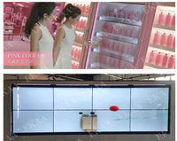 Écran lcd transparent 21.5 32 43 49 pouces lcd 3d publicité hologramme vitrine armoire transparente avec écran interactif