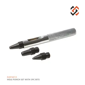 Poptings Đồ Trang Sức Làm Công Cụ Da Craft Công Cụ Tiện Dụng Tem DAP4013 Lỗ Punch Set Với 3 Bits