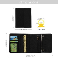 Carpeta de Planificador de cuero de lagarto A7 de superventas de Hongbo, 6 anillos dorados, hoja de hoja voladora, organizador de dinero recargable, carpeta, bolsa de archivo
