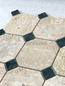 Newstar pháp retro đá tự nhiên Gạch Mosaic đá vôi bát giác đánh bóng đá cẩm thạch gạch lát sàn đá cẩm thạch ốp tường - Product Image 3