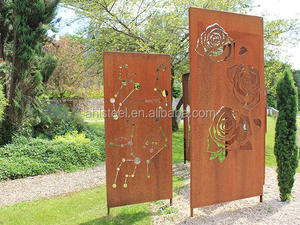 Portails en acier Corten, clôture en métal, clôture <span class=keywords><strong>de</strong></span> <span class=keywords><strong>jardin</strong></span>, extensions <span class=keywords><strong>de</strong></span> clôture - Product Image 4