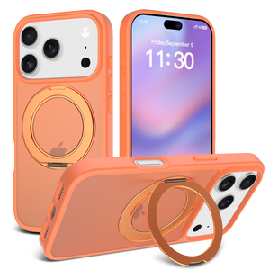 <span class=keywords><strong>Funda</strong></span> de soporte resistente de doble capa para <span class=keywords><strong>iPhone</strong></span> 17 Pro Max Soporte giratorio Teléfono Dos en uno Esmerilado Resistente a caídas 17 Pro 16 15 - Product Image 2