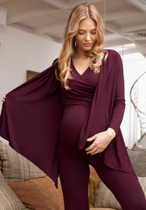 New maternità sleepwear tre pezzi <span class=keywords><strong>pigiama</strong></span> set infermieristica sonno Set 100% cotone <span class=keywords><strong>gravidanza</strong></span> e allattamento al seno <span class=keywords><strong>pigiama</strong></span> per le donne set - Product Image 3
