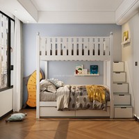 Meuble de cuisine néoclassique français sur mesure OEM ODM, blanc crème, porte vitrée cintrée, quincaillerie dorée, conception pour toute la maison