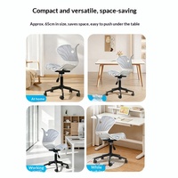 Chaise ergonomique avec soutien lombaire correcteur de posture, hauteur réglable, base en acier à cinq branches, roulettes multidirectionnelles, pour bureau