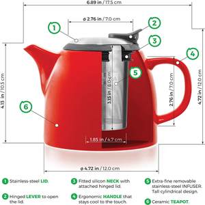 Nouveau lot de tasses à thé en céramique émaillée de couleur chinoise personnalisées en porcelaine infuseur en acier inoxydable théière de voyage - Product Image 2