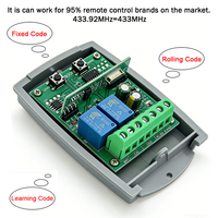 Récepteur universel 433MHz Commande de télécommande 9V-24V Contrôleur de récepteur de porte de garage 433.92MHz Code fixe et code roulant