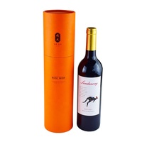 Emballage personnalisé en tube de papier pour bouteille de vin, boîte-cadeau cylindrique en carton de luxe avec couvercle, impression de logo OEM ODM, vente en gros