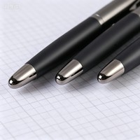 Stylo gel métallique noir mat pour signature professionnelle, encre bleue 0,5 mm, stylos promotionnels pour cadeaux d'entreprise avec logo personnalisé