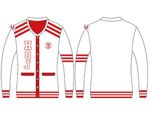 Cárdigan Acrílico Bordado para Mujer con Diseño de Heroínas de Jericó |   Suéteres de Lana Tejidos a Mano Personalizados para Mujer con Bordado Masónico HOJ - Product Image 3