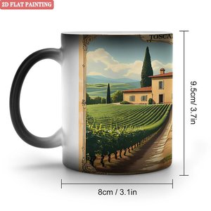 Frosted <b>Ceramic</b> Mug 11oz Black Heat Sensitive Office Daily <b>Cup</b> - Product Image 1