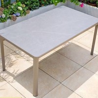 Table de repas extensible moderne d'extérieur de haute qualité, populaire, en aluminium imperméable, mobilier d'extérieur rectangulaire – Offre Spéciale