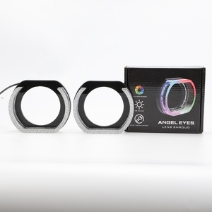2.5" RGBW 12V U-shaped Multicolor Front <b>Light</b> <b>Led</b> Angel Eyes halo Rings Headlights Decorate Shroud Cover for <b>Projector</b> Lens - Product Image 3