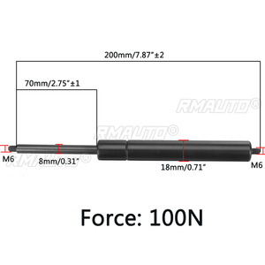 2 pièces vérins à gaz 200-500mm 100N 8mm pour capot, lit, fenêtre, bus, camping-cars et caravanes - Product Image 6