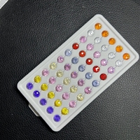 Zircon cubique synthétique de qualité supérieure, taille ronde, couleurs mélangées (violet, rhodonite, jaune, rose, vert, rouge)