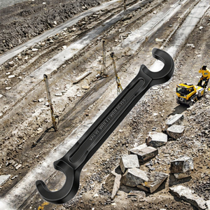 Double Ended Claw End Valve Wheel Wrench Iron Black Oxide Coated Hand Valve Wheels 8In Opening Closing Tool - Product Image 3