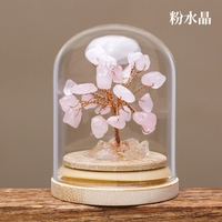 Ornements d'arbre en cristal naturel arbre porte-bonheur jaune souhaitant bouteille arbre de vie décoration de la maison artisanat dessin animé impression forme ovale