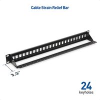 ZOERAX PXJ-PBLXJ-PH410-TKC6 24 Port Rack-Mounted STP Blank Fiber Optic Patch Panel 24pcs Shielded Cat6 Coupler.