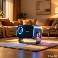 Projecteur LCD 4K Android 13 professionnel rotatif à 180 degrés HT12Pro, 120 lumens, 10 m, 1 Go de RAM, 8 Go de ROM pour usage domestique