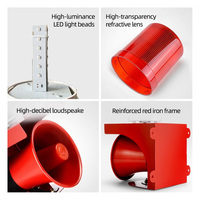 Sirène d'alarme incendie robuste pour bâtiment, alimentation directe usine, indicateur LED rouge IP55 380V, construction plastique/métal de haute qualité
