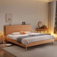Cadre de lit en bois massif de luxe Double Queen King Size Mobilier d'intérieur Design français moderne pour chambre à coucher
