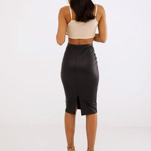 <span class=keywords><strong>Gonna</strong></span> a tubino <span class=keywords><strong>in</strong></span> <span class=keywords><strong>ecopelle</strong></span> nera Plus Size stile donna donna stile Boho ufficio - Product Image 3