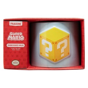 Super Mario <b>Ceramic</b> <b>Mug</b> 400ml Embossed Question Block White Multicolor - Product Image 2