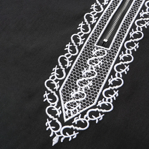 Hombres árabe Thobe venta al por mayor ropa islámica tradicional manga larga algodón bordado moda tradicional musulmán - Product Image 5