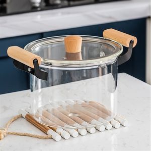 หม้อแก้ว หม้อซุปแก้ว หม้อตุ๋น หม้ออบ แก้วโบโรซิลิเกตหนา 5.5 ลิตร/4.5 ลิตร เครื่องครัวสไตล์มินิมอล - Product Image 2