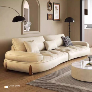 Ensemble <span class=keywords><strong>de</strong></span> salon 4 places pour <span class=keywords><strong>intérieur</strong></span> <span class=keywords><strong>de</strong></span> maison marron rétro <span class=keywords><strong>de</strong></span> <span class=keywords><strong>designer</strong></span> italien, canapé en cuir moderne et <span class=keywords><strong>de</strong></span> luxe léger - Product Image 3