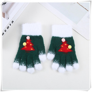 Gants en laine tricotée pour femme, motif sapin de Noël, chauds, compatibles avec les écrans tactiles, pour l'hiver et les trajets quotidiens - Product Image 5