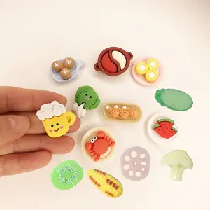 cute cartoon artificial hot pot food theme vegetable beer design flatback resin charms