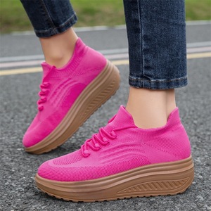 Women's Platform Cushioning <b>Soft</b> Sole Shock Resistant Comfort Breathable Stretch Fabric Upper PU Outsole Sporty <b>Shoes</b> - Product Image 2