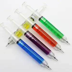 Grosir pensil mekanik bentuk syringe logo dapat disesuaikan pensil plastik Promosi